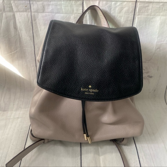 kate spade Handbags - Kate Spade Black and Cream Backpack